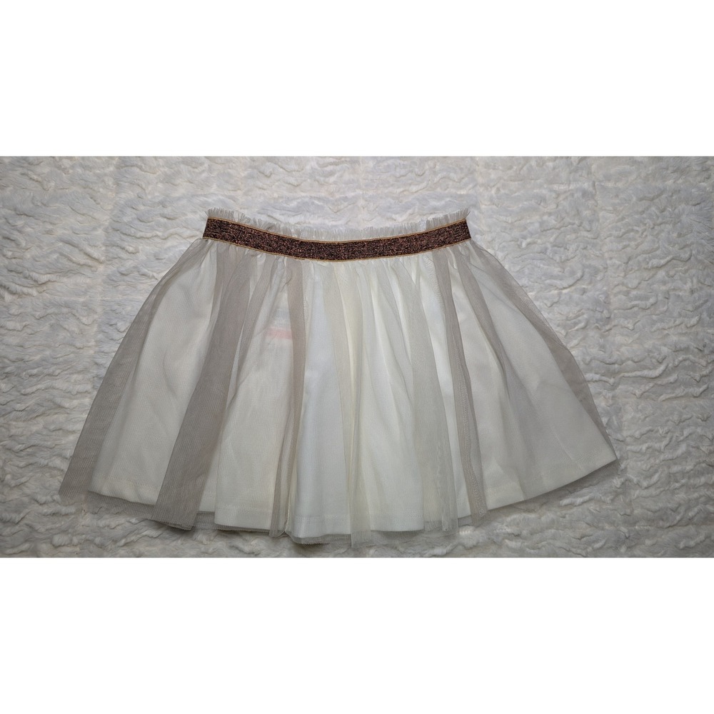 Epic Threads‎ Girls Ivory Tulle Skirt – Metallic Elastic Waist | Size 6X